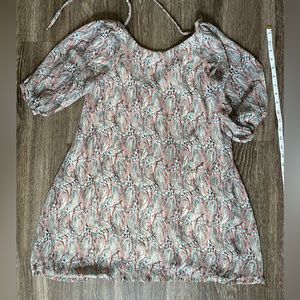 mini dress with peacock feather design size small